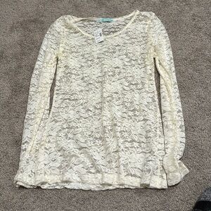 Maurices Long Sleeve Lace Top